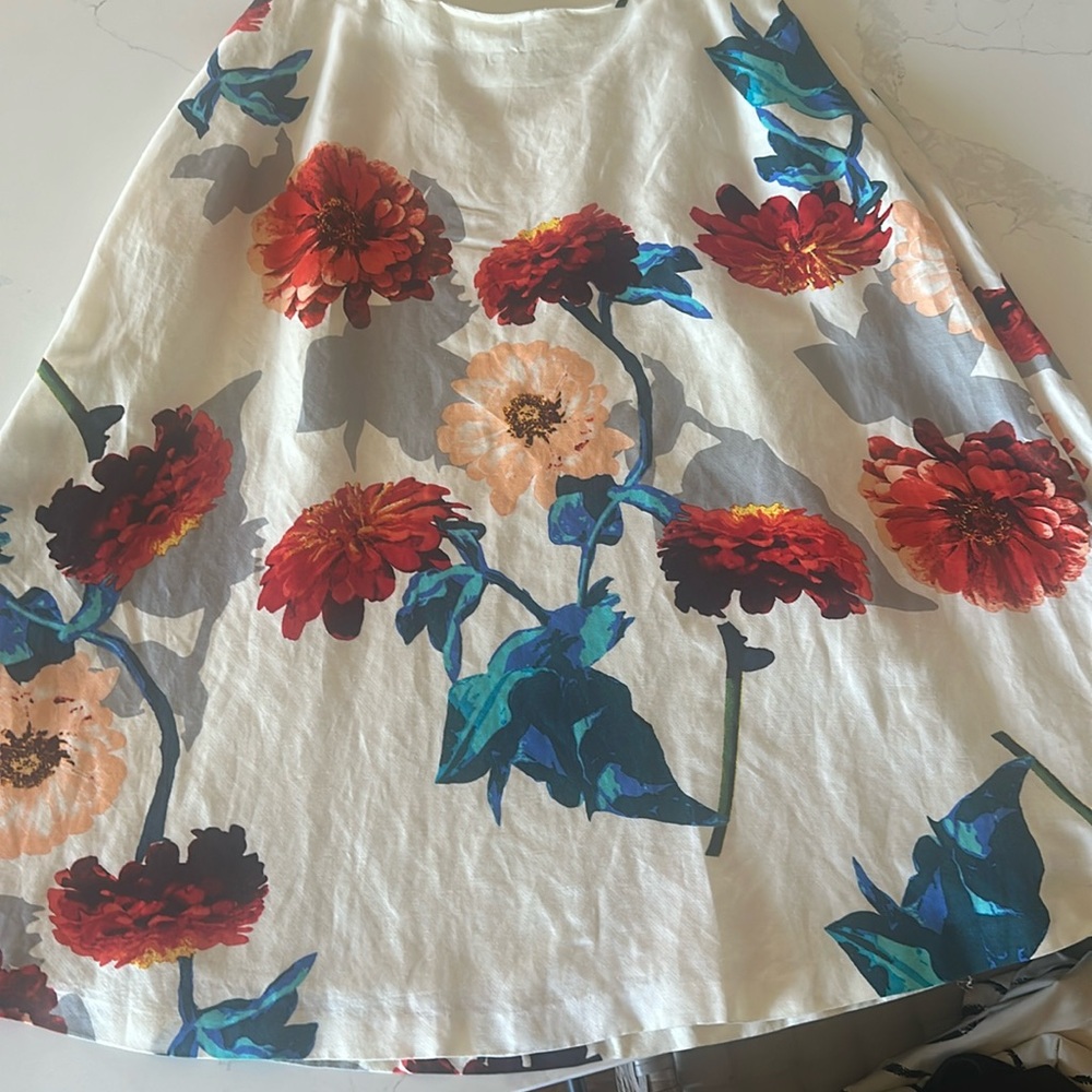 Banana Republic linen blend lined floral print skirt. Sz.8